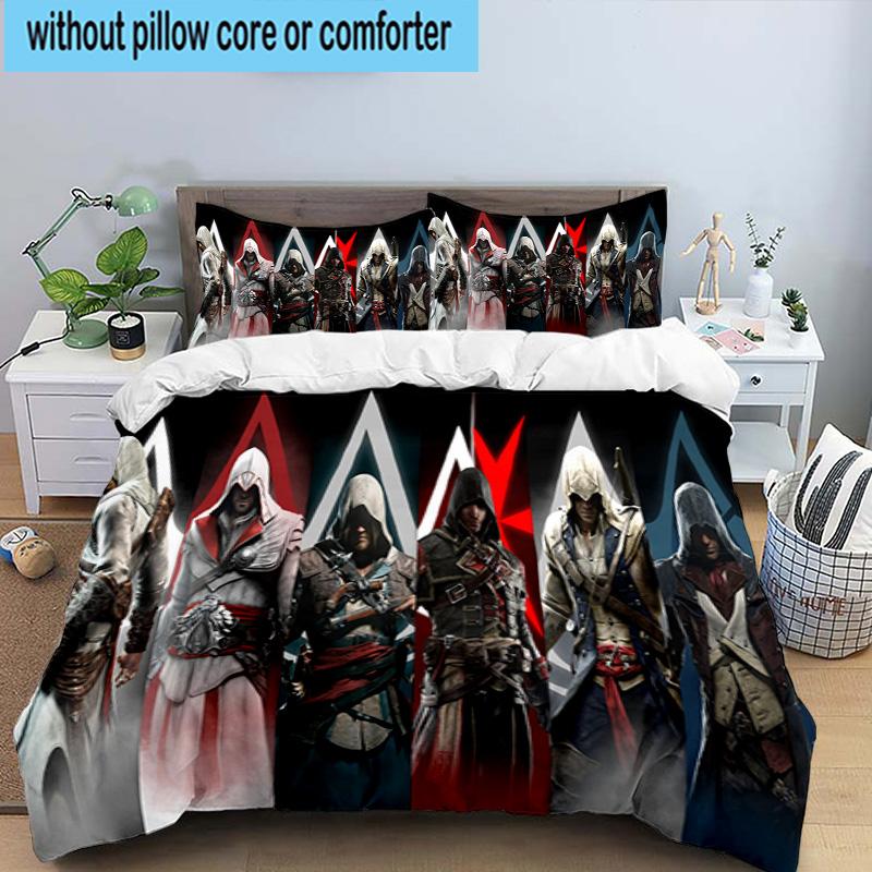 1PC Assass Warrior 3pcs Bedding,Including 1pc Duvet Cover And 2pcs Pillowcases Perfect for Christmas,Ideal for Bedroom, Dormitory