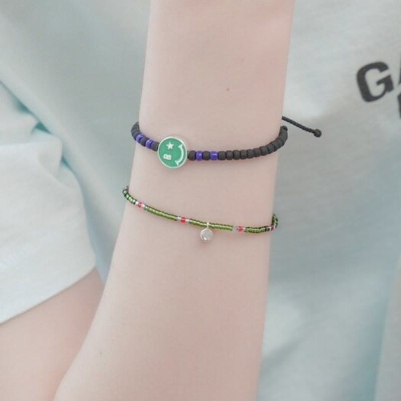 BONBEAU Mini Smile Charm Clear Color Beads Bracelet