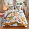 3pcs Happy Dwarfs Bedding Set, Including 1 Quilt Cover and 2 Pillow Shams, Without Filling, Soft and Comfortable Home Bedroom Fabric, Fashionable