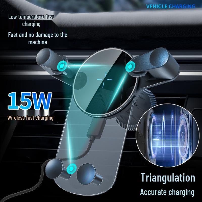 15W Wireless Car Phone Holder & Charger Clip