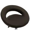 Rolling Work Stool In Brown Faux Leather