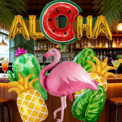 Hawaiian Party decorations,Aloha Balloons Palm Tree Balloons Flamingos Balloons Pineapple Balloons Coconut Cactus Balloons