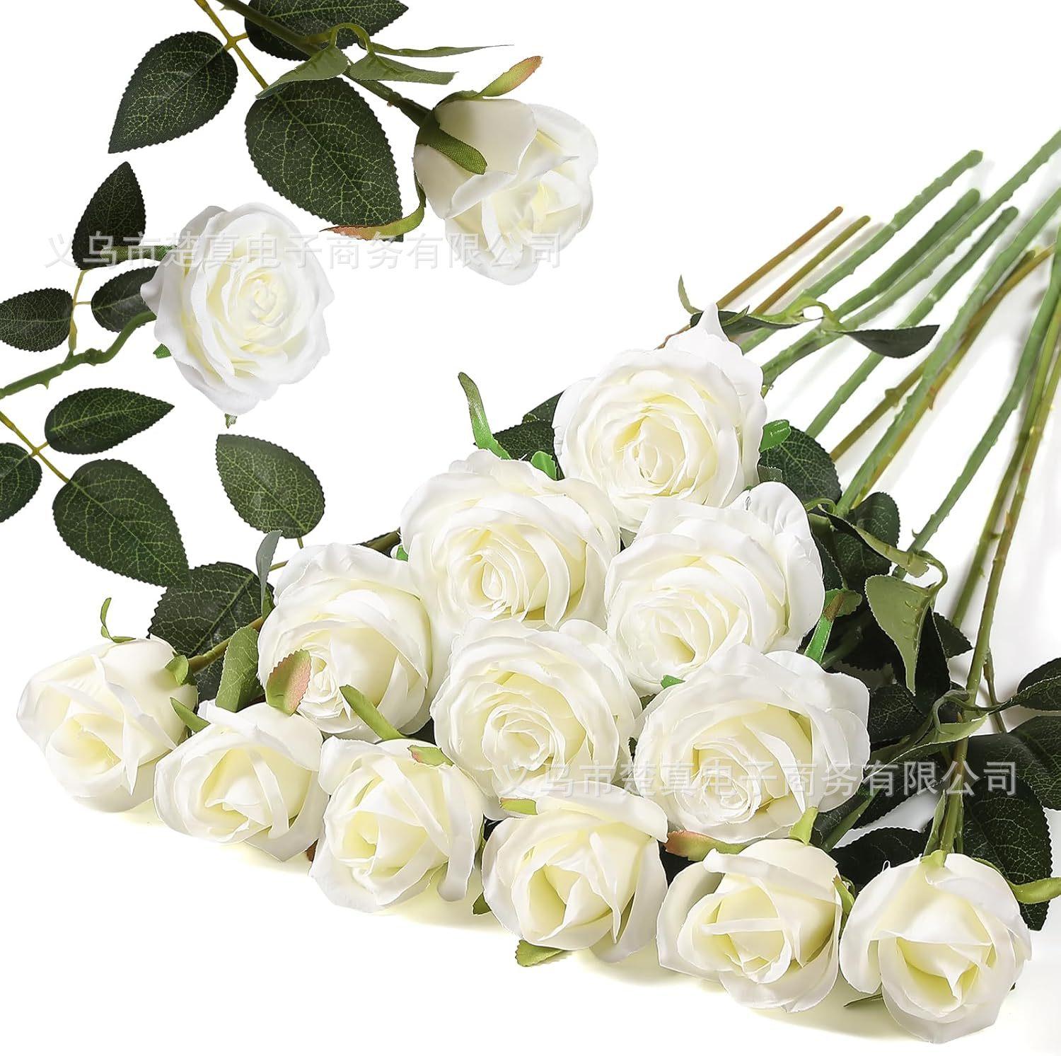 

Artificial Rose Bouquet, Realistic Long Single-stem Artificial Red Roses, Suitable For Parties, Home, Weddings, Hotels, And Offices. One Size