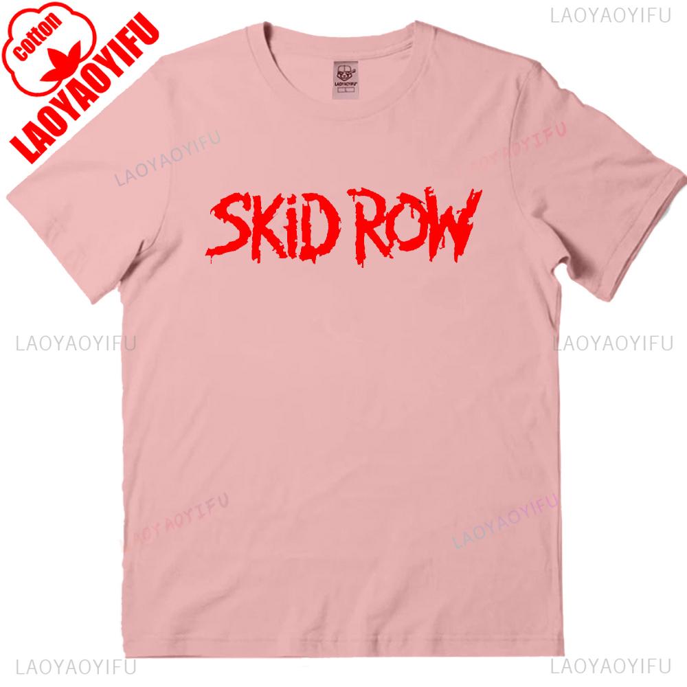 Skid Row Red Logo Black Adult T-Shirt Ropa Hombre Trending Cool Creative Hipster Comfortable Personality High Quality Cotton