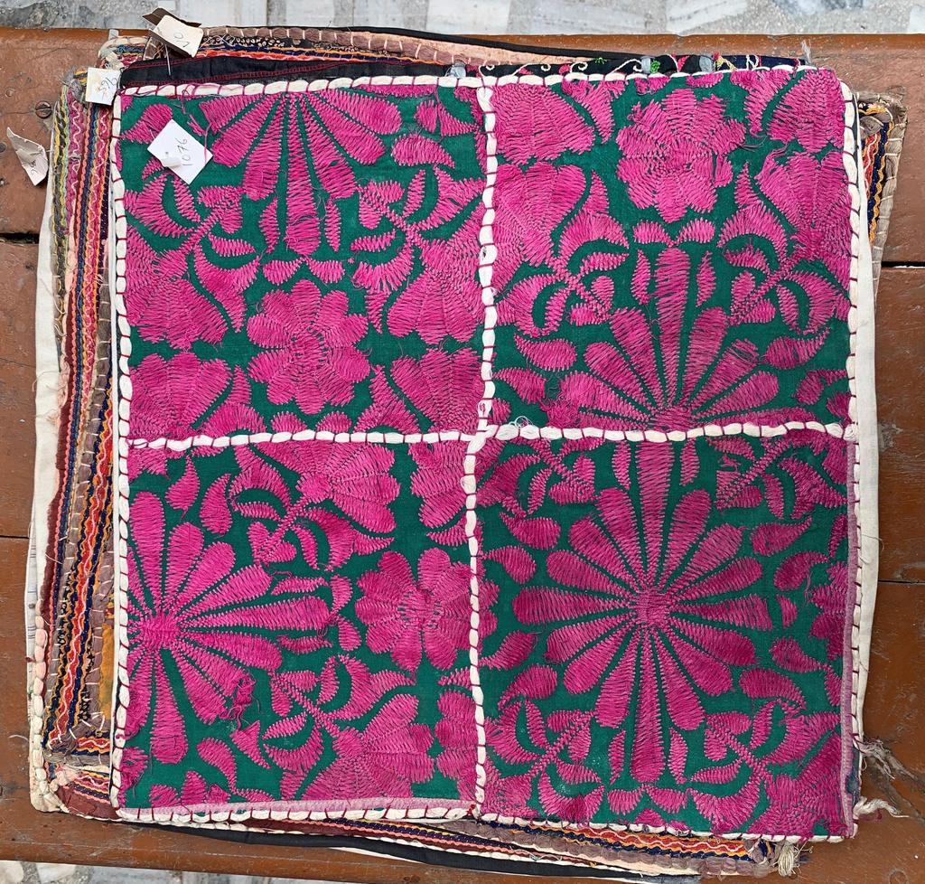 Old Stock Traditional Indian Patchwork Pillow Cover | Handcrafted Textile Art
