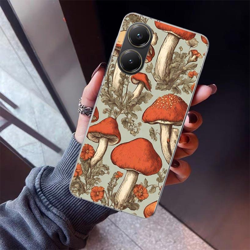 Colorful Mushroom Phone Case For Xiaomi Poco X7 X6 X5 Pro F7 Ultra Redmi 15C 15 13 13C 12 12C 10 10A 10C 9 9A 9C 9T Shell Poco X