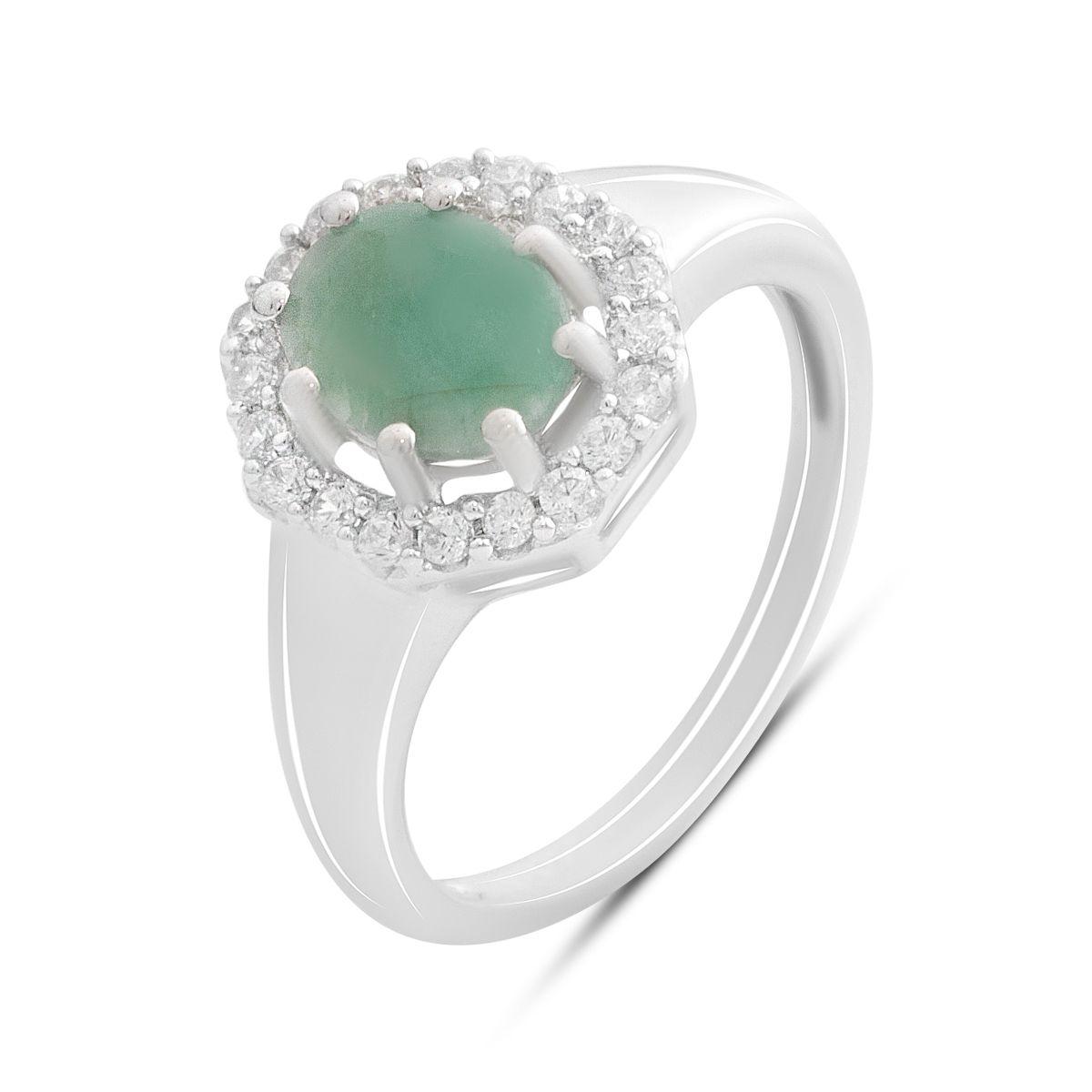 

Silver ring with natural emerald, cubic zirconia, product weight 3.53 g (2187745) 18 смарагдовий