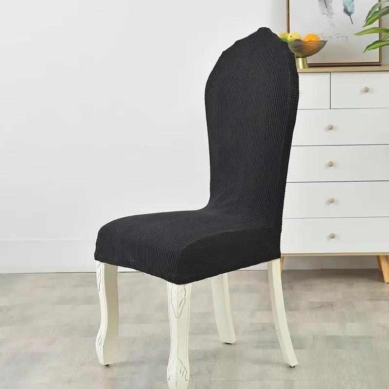 European Chair Cover Polar Fleece Stretch Washable Removable Back Chair Cover Universal For Hotel Home Dining Chair Slipcover