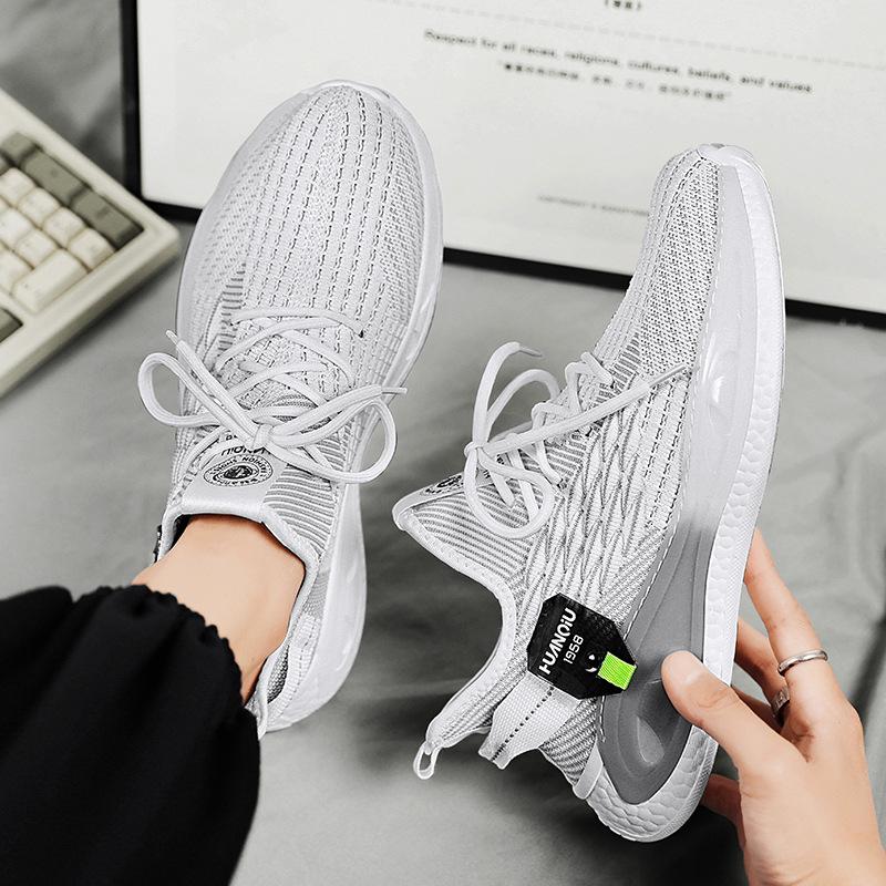 

Global white sports shoes men s summer mesh breathable casual fly-woven running shoes men s dad shoes HQ-QLCX503 44 белый