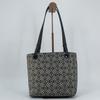 LOEWE Repeat Anagram Jacquard Square Tote Shoulder Bag Canvas Calf Leather Navy Blue Black