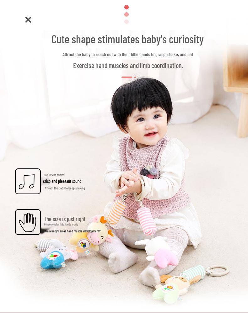 Happy Monkey Baby Stroller Wind Chime Toy: Soothing Rattle for Infants and Toddlers