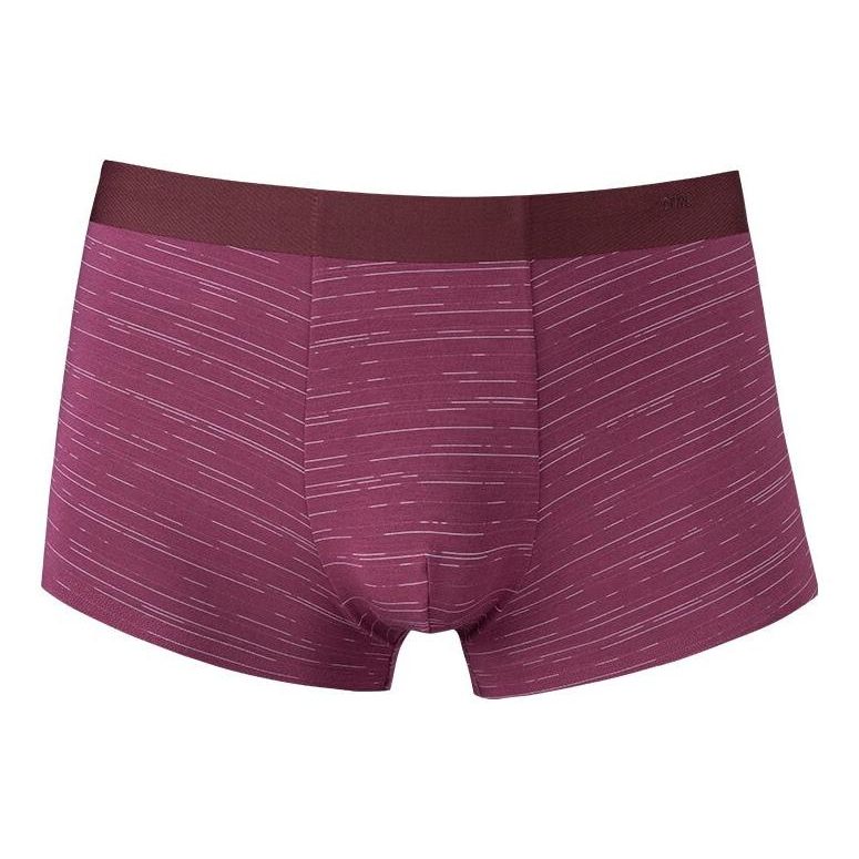 Anta Life Series Solid Color Mid-Rise Boxer Briefs 2-Pack Men Underwear Black Burgundy 992358981-1