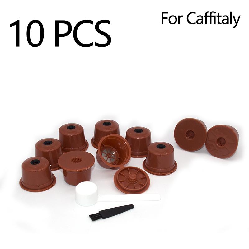 

10PCSHigh Quality Reusable Coffee Filter Capsules for Caffitaly Refillable Plastic Coffee Pods Fit for Caffitaly Refill Capsule