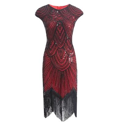 Elegant And Sexy Evening Dress With Tassels, Double-sided Sequins And Beads