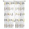 Bird Plaid Flower Yellow Orange Sheer Curtains For Living Room Bedroom Home Decor Kitchen Tulle For Windows Voile Drapes