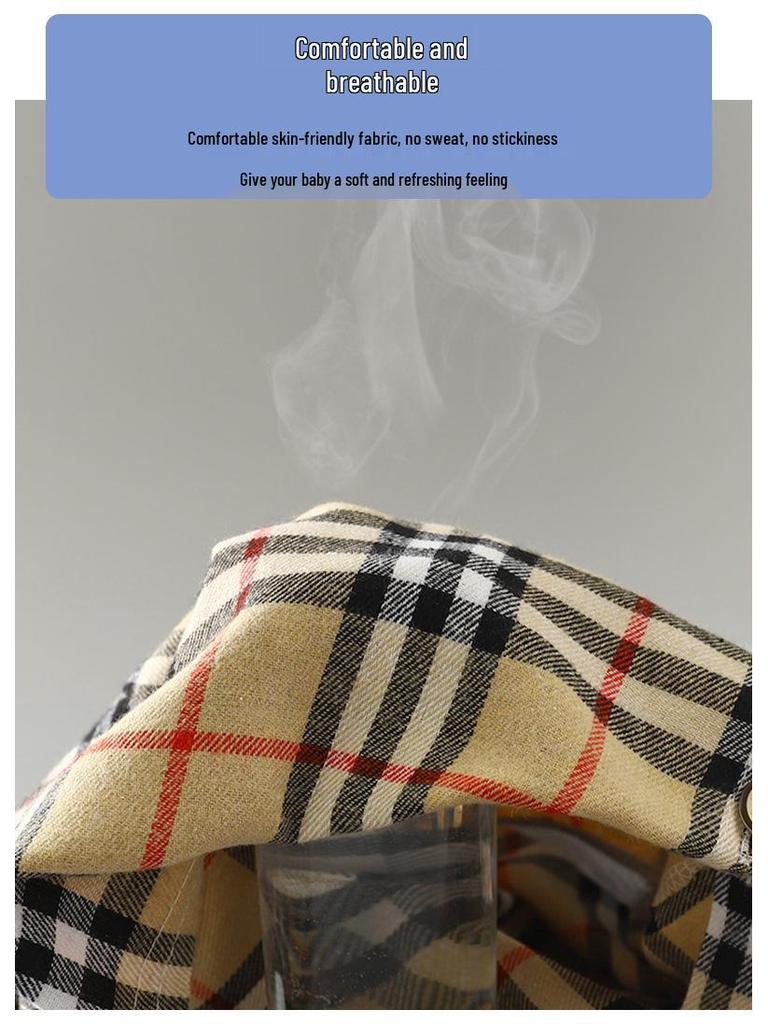 2025 Kinder Karierter Kapuzen-Langarm-Cardigan - Frühling/Herbst-Mode