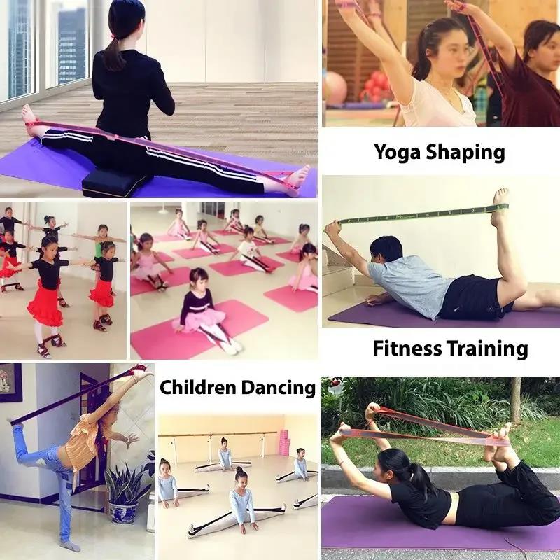 Yoga Pull Strap Belt Girl Elastic Latin Dance Stretching Band Loop Yoga Pilates GYM Fitness Exercise Resistance Band With Number 3