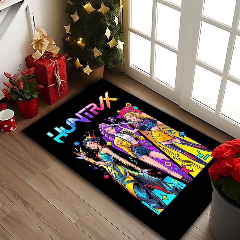 1pc Digital Printed Chair Rug for Home Office Use, Kpop Demon Hunters Carpet Appropriate for All Seasons, Soft Area Carpet