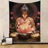 Religious Buddha With Flowers Hanging Bohemian Tapestry Bohemian Wall Tapestries Mandala Kawaii Room Decor