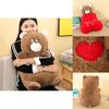 Cute Teddy Bear Plush Toy Flip Heart Pillow Cartoon Animal Doll Birthday Gift For Girls 40cm 0.35kg