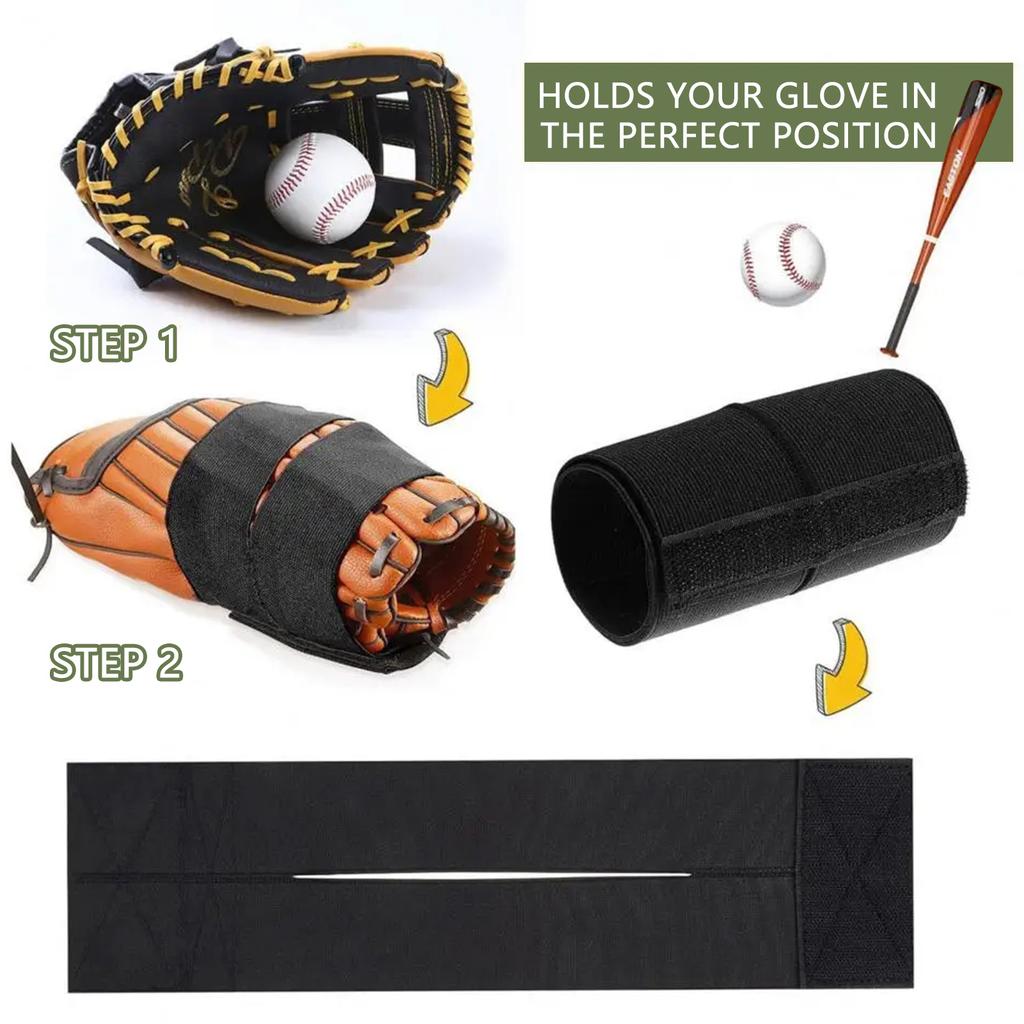 2pcs Softball Glove Fixing Wrap Baseball Catcher Glove Wraps Flexible Former and Pocket Shaper Adjustable Strap