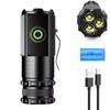 Flashlight With Power Indicator Powerful Emergency Clip On Keychain Waterproof Rechargeable Torches Usb-C Flashlights White Mini