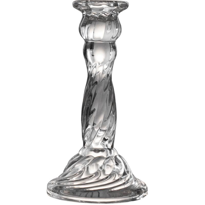 Embossed Glass Candle Holder Vintage Tall Dining Table Atmosphere Candle Holder Home Decorations