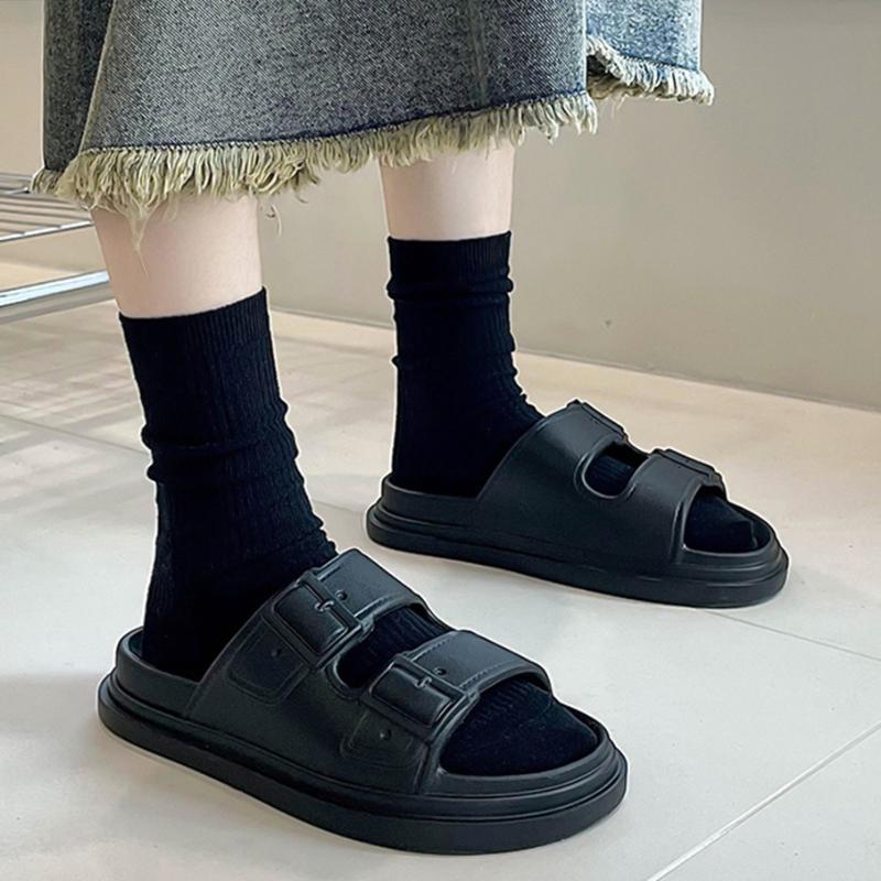 EVA Thick Bottom Simple Hollow Out Breathable Anti-slip Women Sandals 2024new Fashion Casual All-match Women Slippers Summertime