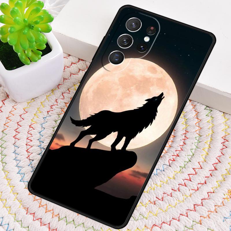 Mond heulender Wolf Muster Silikon Handyhülle Für Samsung Galaxy note 10 pro S26 S25 S24 S23 S22 S21 Plus S25Ultra Capa Cover
