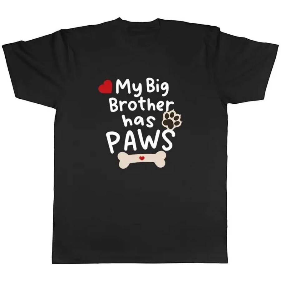 My Big Brother Has Paws Dog Mens Unisex T-Shirt Tee Gift XXXXXL чёрный
