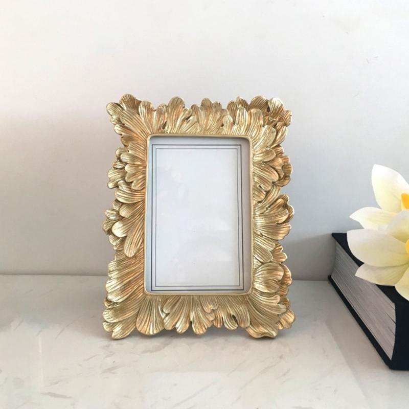Antiek Sierlijk Rechthoekig Fotolijstje voor Tafelblad Wanddisplay, Retro Fotolijst, Decoratief Fotolijst Huisdecoratie