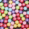100 Stück 7mm Liebliches Sternmuster Mode Flache Runde Acryl Lose Perlen Für DIY Handgemachtes Armband Halskette Schmuck Perlenzubehör