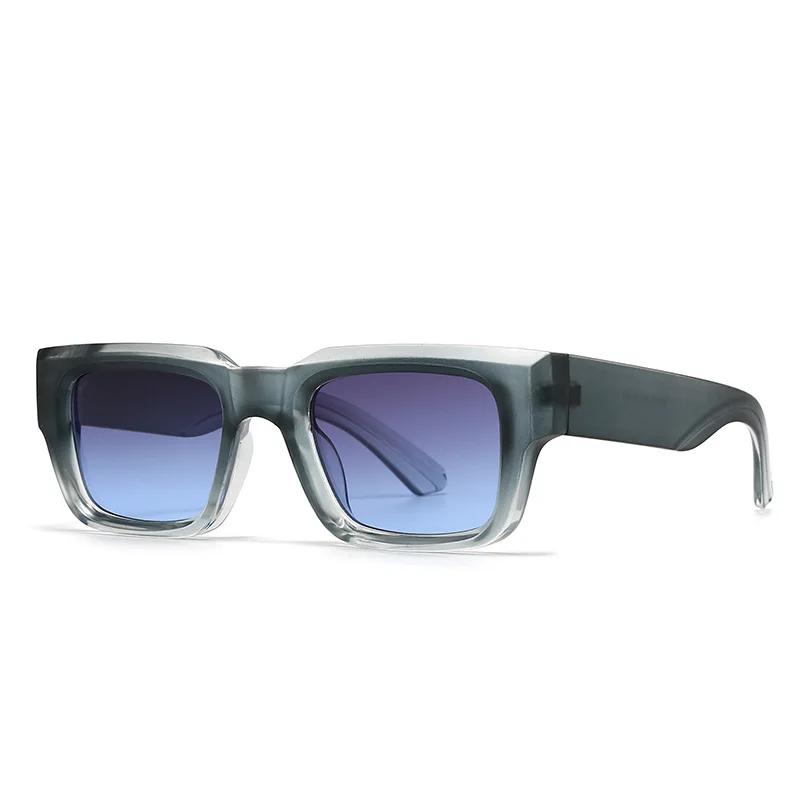 Square Sunglasses Men Punk Wide Legs Eyewear Gradient Green Gray Shades Luxurious Brand Designer Women Sun Glasses