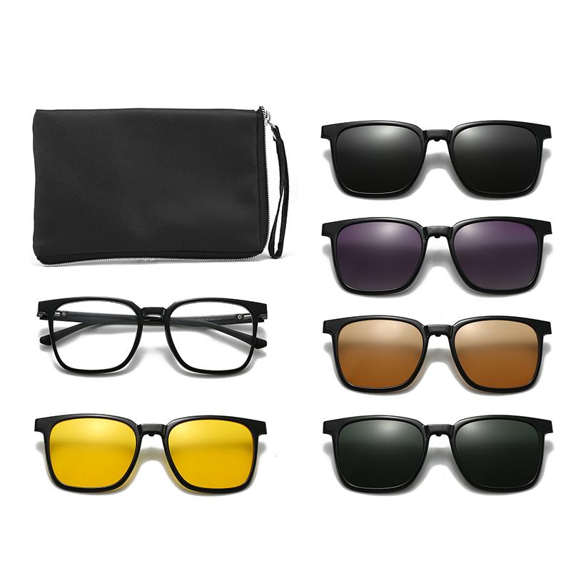 Magnetic Clip-On Polarized Sunglasses Frame-Style Sunglasses Prescription Glasses Driving Night Vision Sunglasses