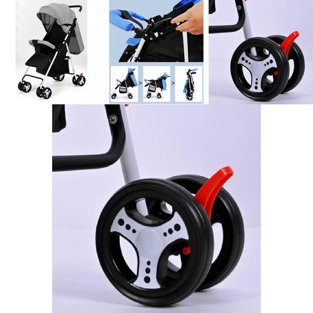 Cărucior de Copii Compact Pliabil Cu Spătar Reglabil Ideal Pentru Sugari Și Copii Mici