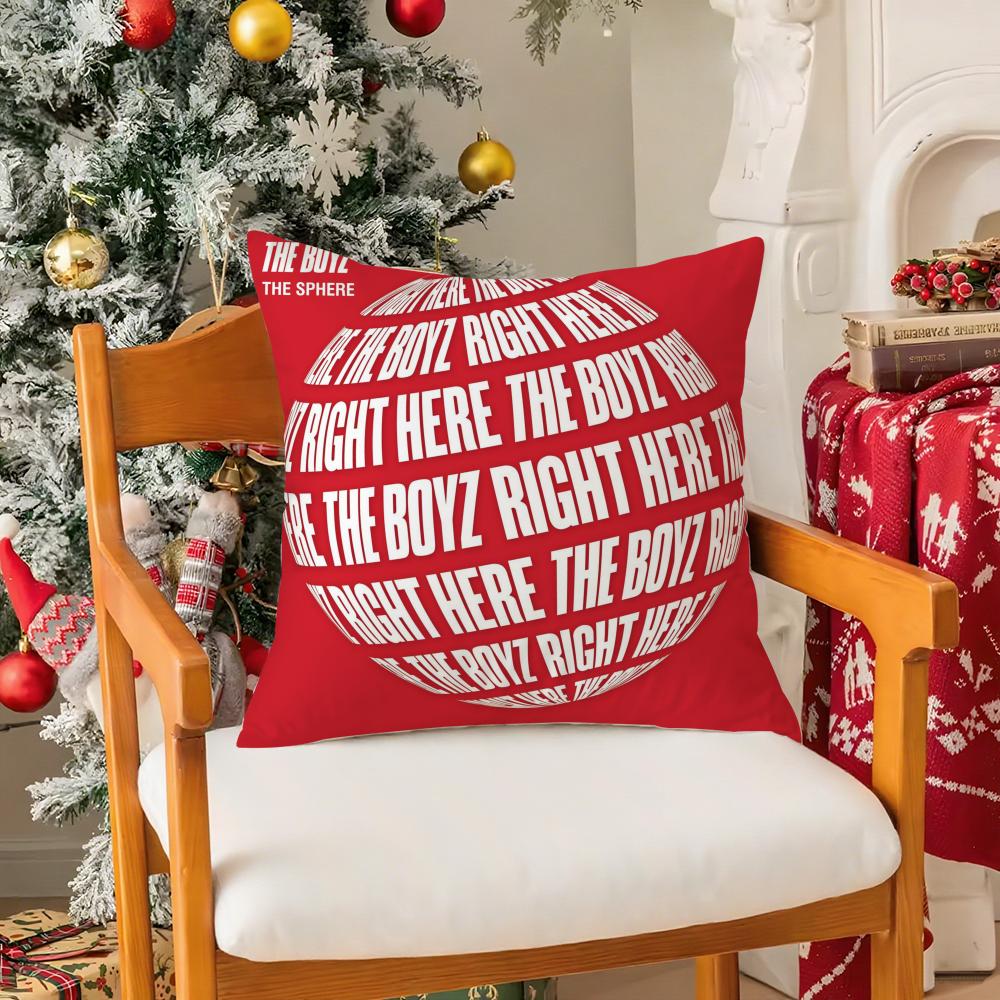 Kpop T-the B-boyz Pillow Case Silky Short Plush with Invisible Zipper Dustproof Sofa Cushion Cover for Home Decor