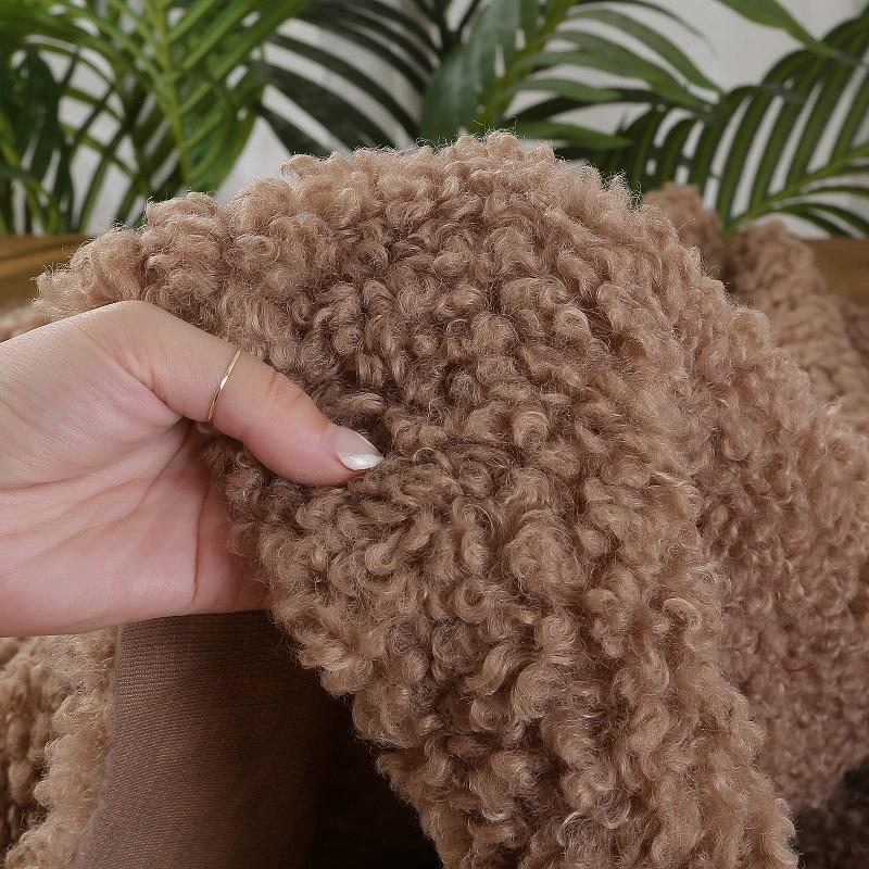 50x50cm Soft Imitation Middle Sheep Roll Wool Plush Fabric for Sewing Cotton Doll Hair, Plush Toy, Handmade DIY Clothing Fabric