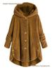 Spring 2026 Women's European-American Plush Button Top, Irregular Solid Color Coat