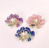 Fashion Chinese Style Enamel Peony Flower Brooches for Women Clothing Coat Party Accessries Gifts