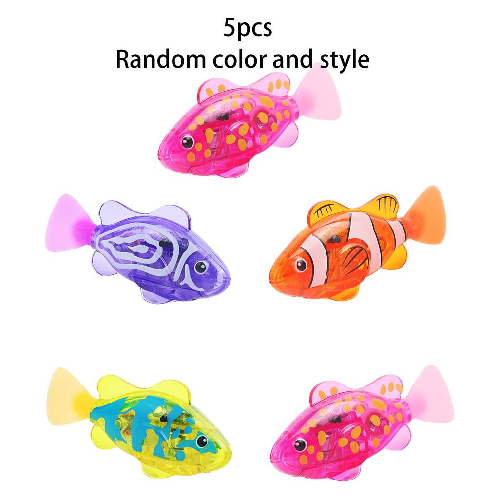 1Pc-50Pcs Baby Bathing Light Sensing Electronic Fish Water Play Toy, Simulating Small Fish Swimming,Suitable For Teasing Kittens