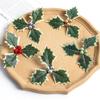 10 Stück 10cm Weihnachtsdekoration Künstliche Blätter Perle Künstliche Blattornamente für Heimdekor Navidad Neujahrsdekor Geschenkzubehör