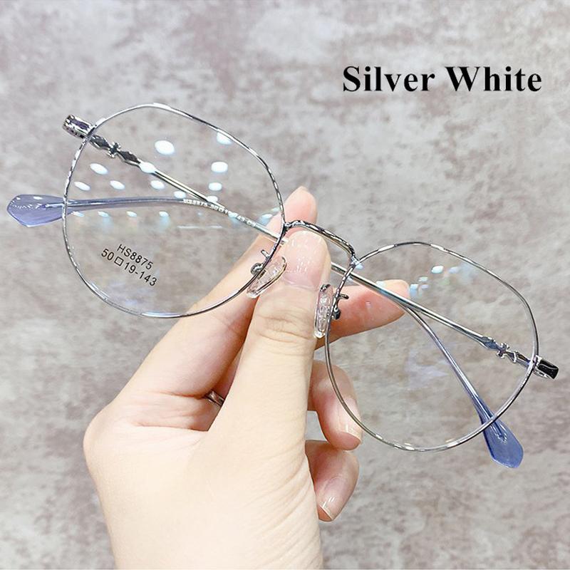 Myopia Glasses Women Blue Light Computer Eyeglasses Girls Metal Round Frame Shortsighted Eyewear