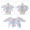 Vintage Embroidered Faux Collar Decorative Collar for Ancient Costume Removable False Collar Adjustable Shoulder Shawl