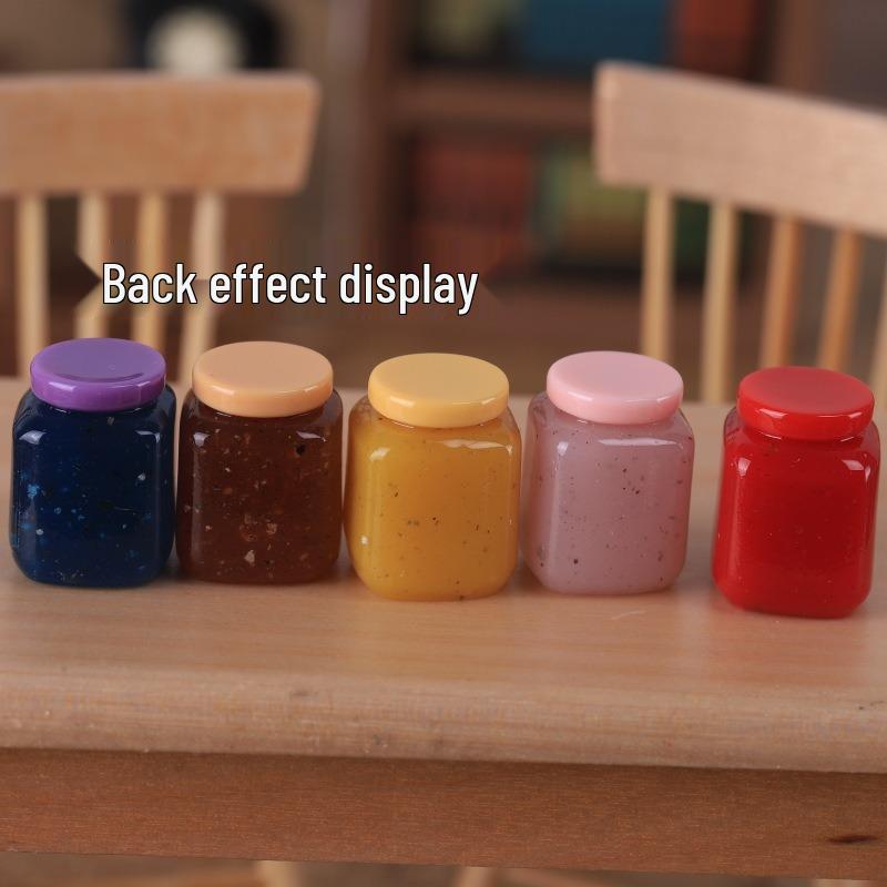 Mini 3D Jam Can DIY Kitchen Scene Keychain Pendant Resin Ornament