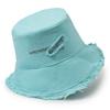 Solid color washed rough edge bucket hat foldable soft top basin hat ladies beach sun hat fashionable versatile beach hat