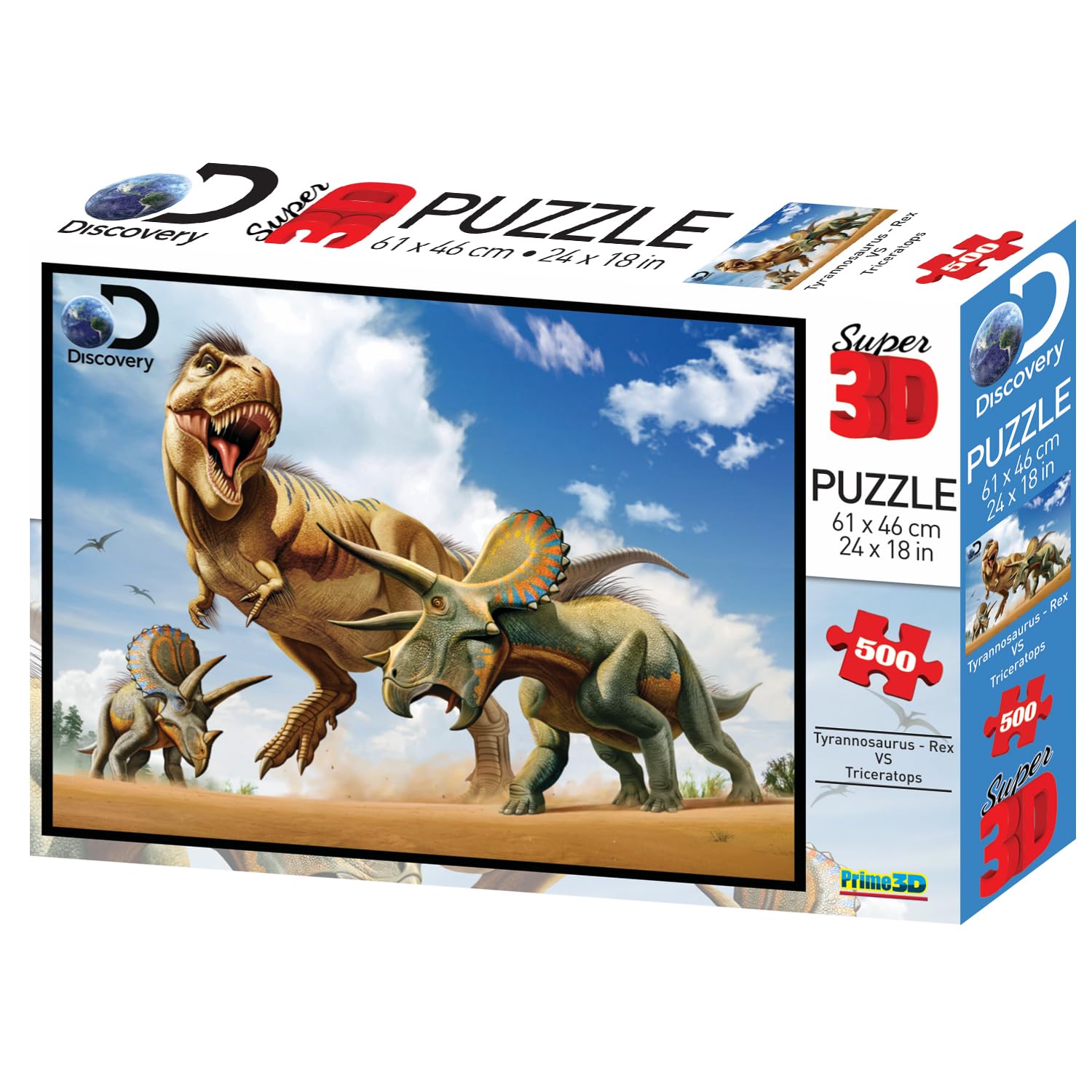 

Yamasan Prime 3D Discovery Тираннозавр Трицератопс Готовый 61 x 46 см 500 деталей vs. 10329, Размер /