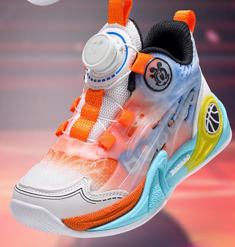 Bobodou Kids' Luminous Running and Basketball Shoes with Rotating Button