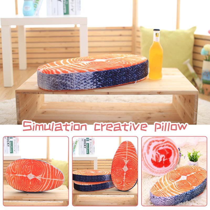 Nordic Amusing Simulation Tasty Salmon Fish Sushi Cushion Creative Design Salmon Pillow Bed Sofa Home Decor Photo Props