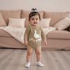Infant Baby Knitted Rompers Cute Long Sleeve Round Neck White Goose Letter Embroidery Jumpsuit