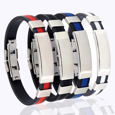 Koreanischer Stil Titanstahl Herren Silikon Armband - Trendiger Edelstahl Armreif Schmuck